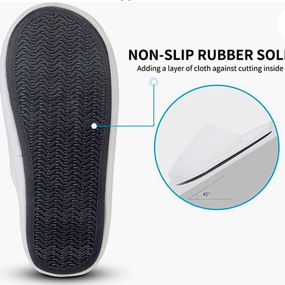 Unisex Tlizzz7 Hotel & Spa Style Slippers,in 3 White Sizes & 1 Silver Grey size - Picture 6 of 16